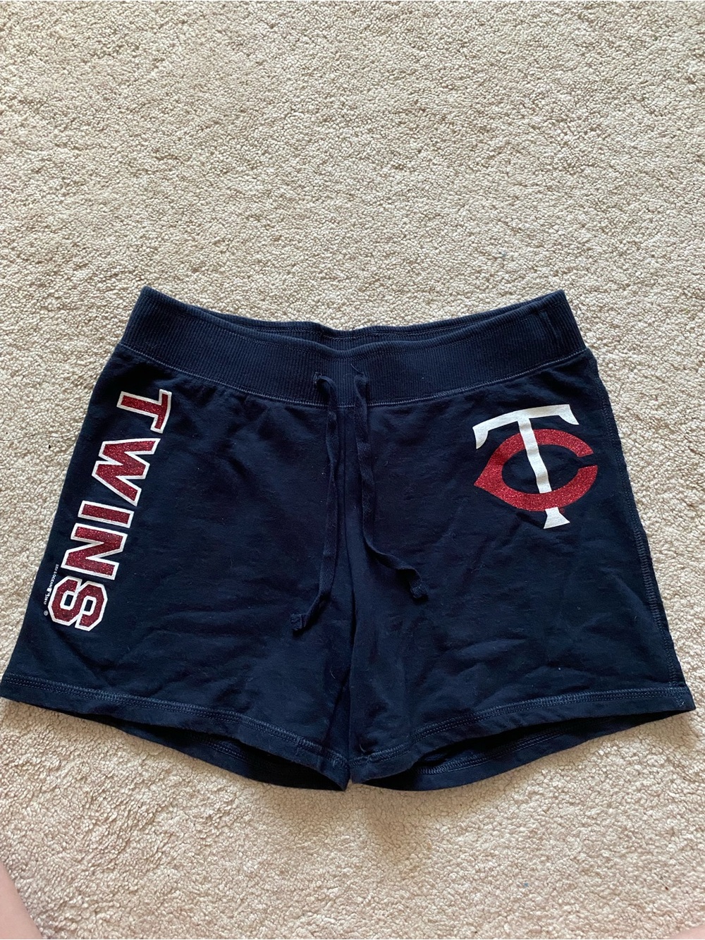 Minnesota Twins Navy Logo Girls Lounge Shorts